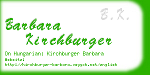 barbara kirchburger business card